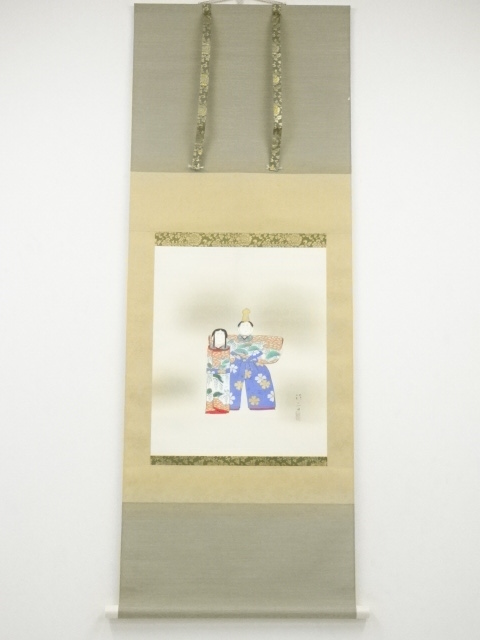 JAPANESE HANGING SCROLL / PRINTED / HINA DOLL / KIYOKATA KABURAGI